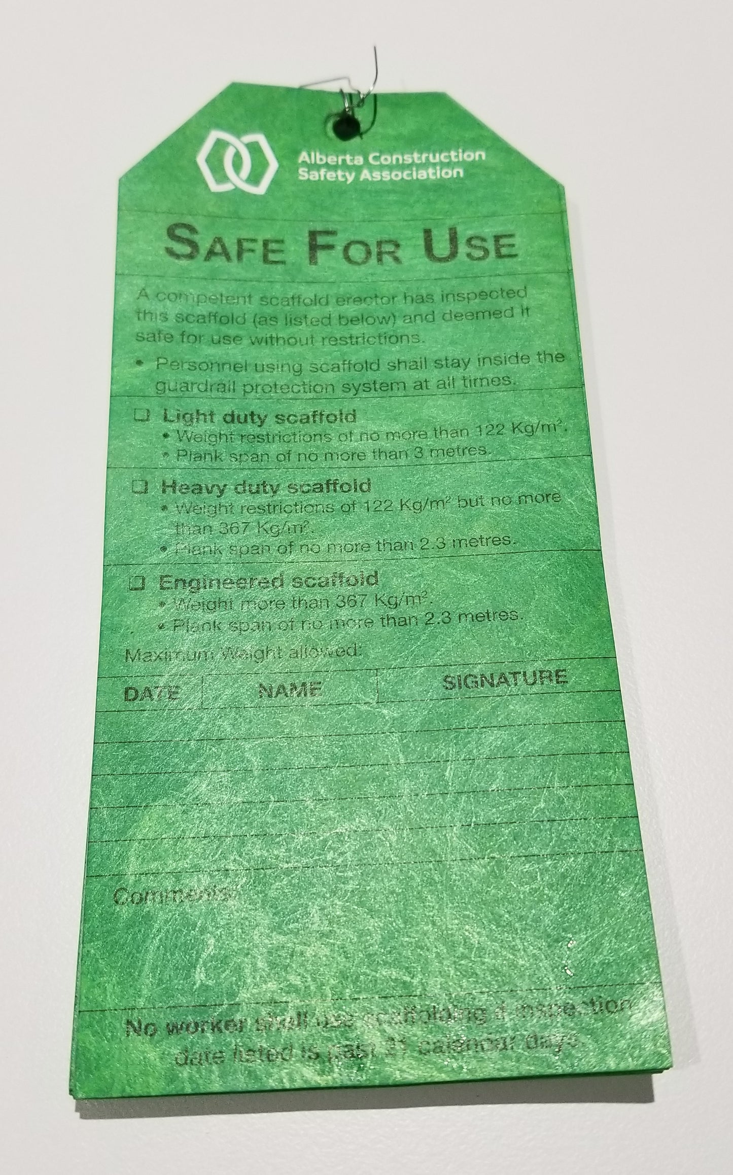 ACSA Scaffold Tags