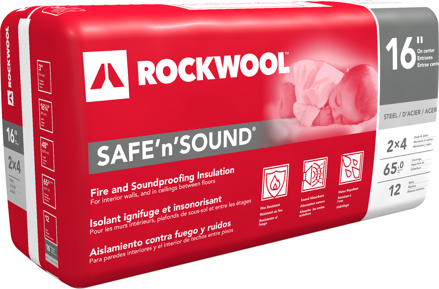 ROCKWOOL Safe'N'Sound Insulation - 3" Thick
