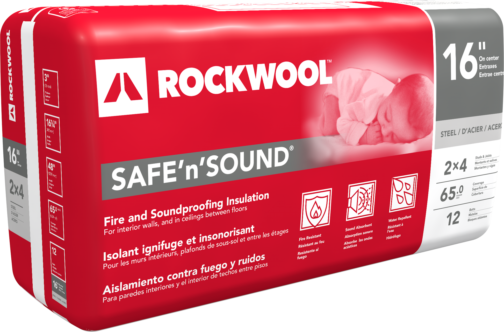 ROCKWOOL Safe'N'Sound Insulation - 3" Thick