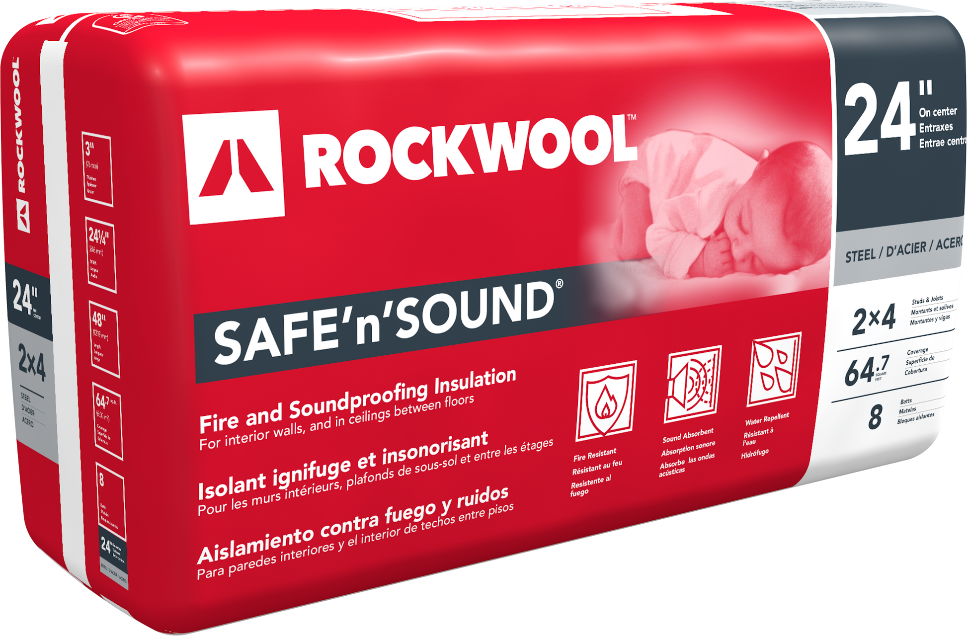 ROCKWOOL Safe'N'Sound Insulation - 3" Thick